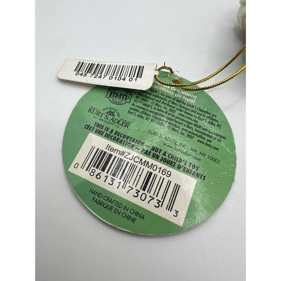 M&M's Heart Breaker Christmas Ornament Red Green Candy Character 2007 Holiday - Picture 10 of 11